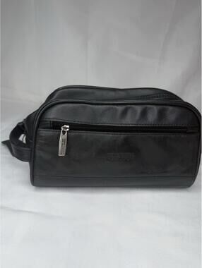 Toiletry Bag Kenneth Cole Reaction Leather Case Travel Bag Black 10”x6”x3”